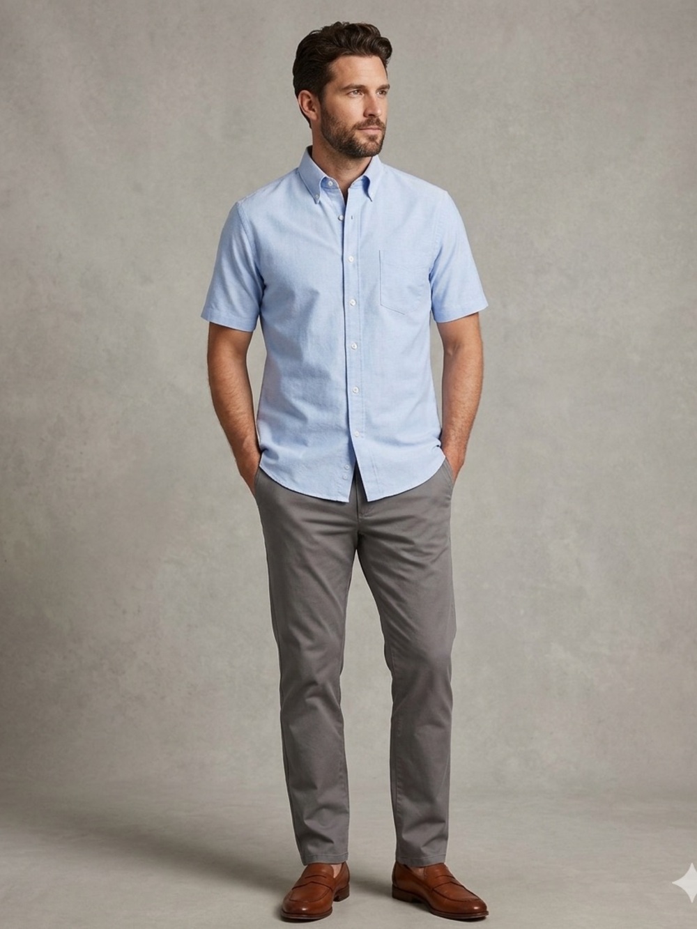 NWOT Van Heusen Men's Sky Blue Casual Button Down Shirt